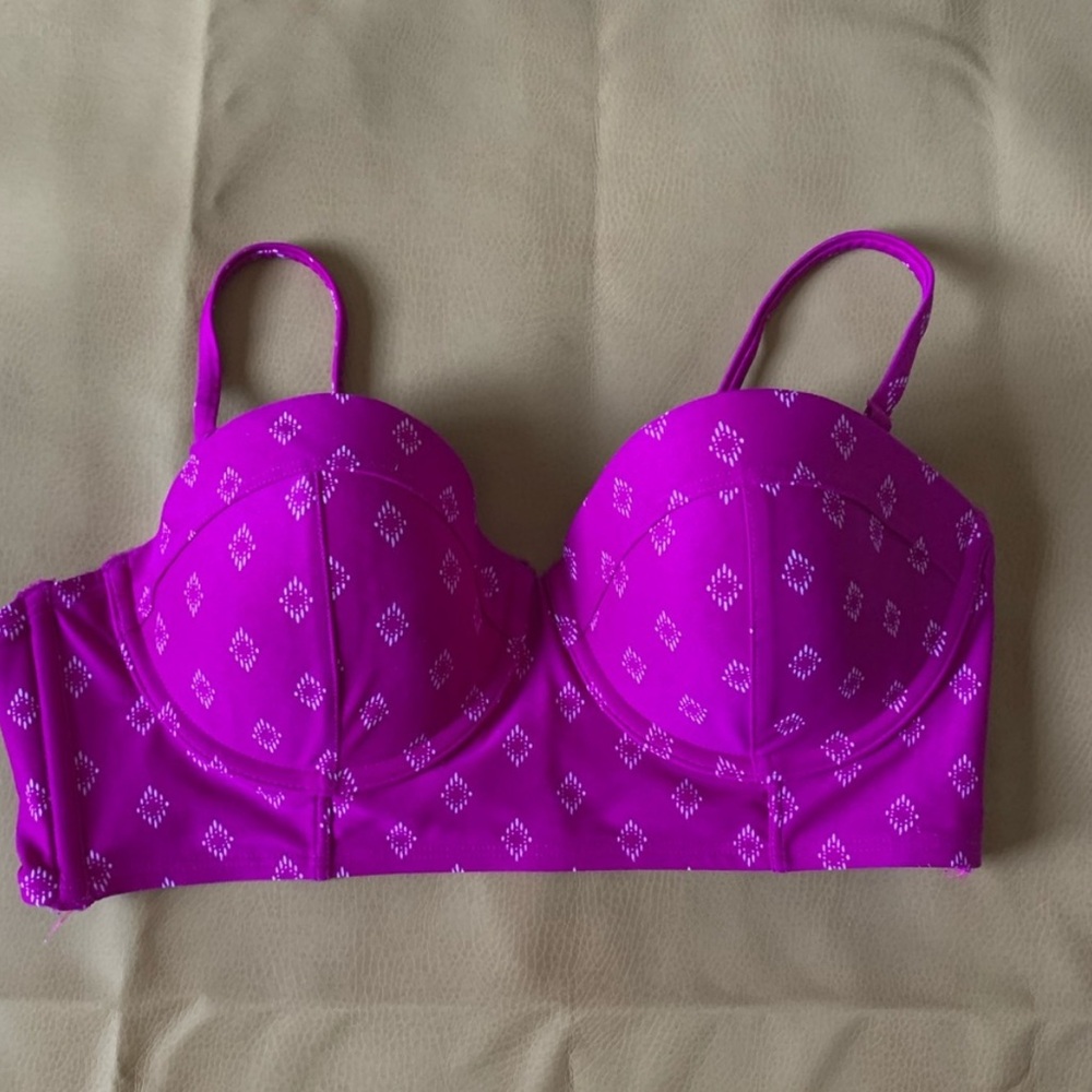 Women's Magenta Patterned Bra